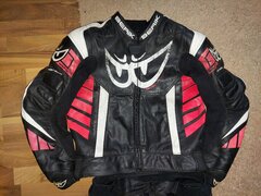 Costum moto, combinezon Berik, piele naturala si perforata pe alocuri, 54